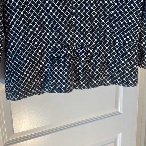 Chico cotton wool navy blazer size 2 black and white diamond design workwear - Picture 9 of 15